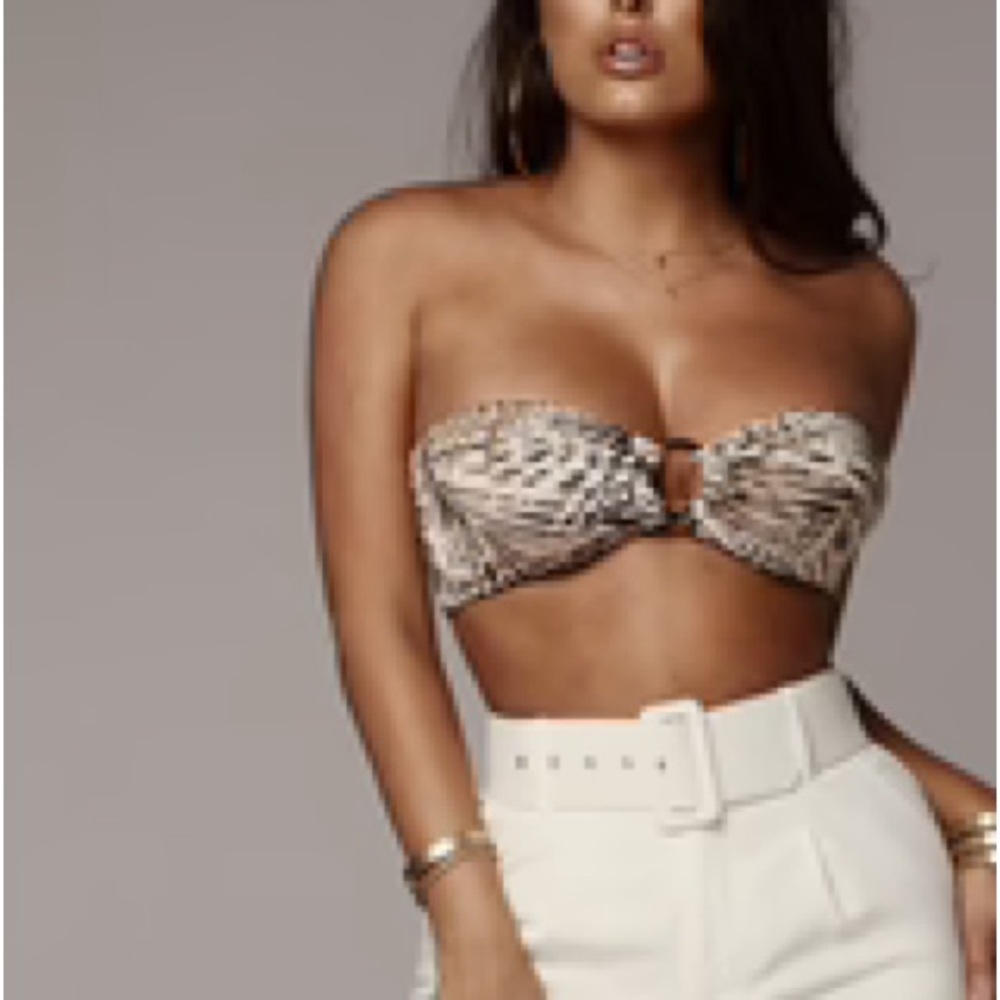 JLUXLABEL Pink Caylie Bandeau Top - small